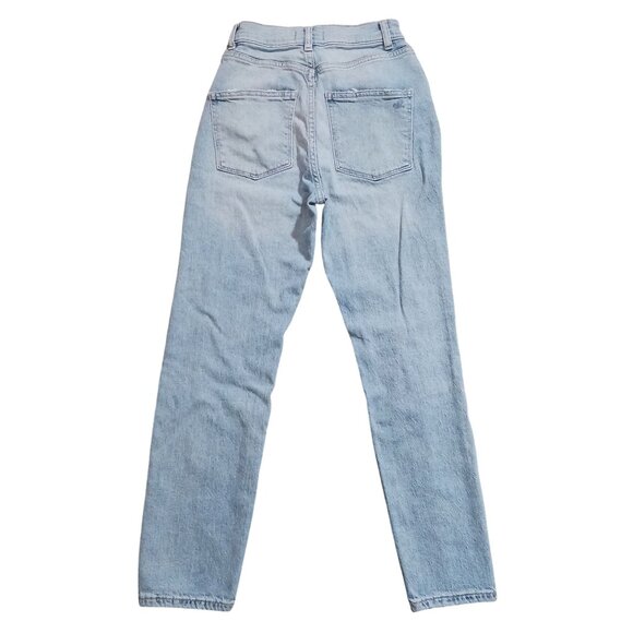 DL1961 Susie Tapered High-Rise Distressed‎ Jeans Women's Size 23 Seaglass Blue - Picture 5 of 15